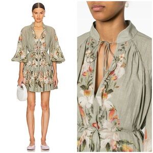 House of Harlow 1960 ~ Floral Print Long Puff Sleeve Mini Dress